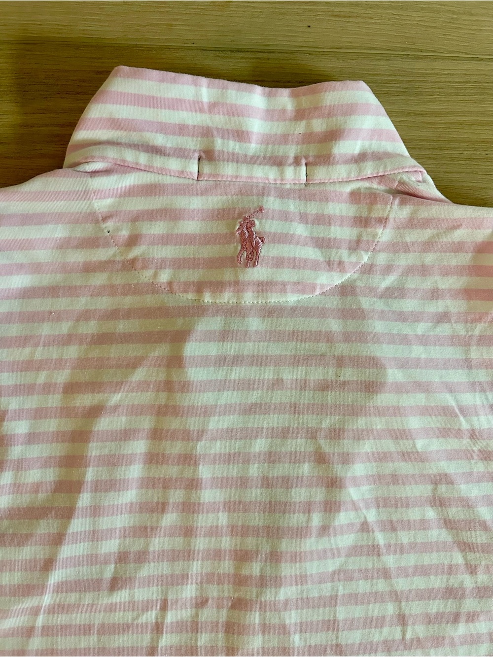 Polo Golf Ralph Lauren Women's Pink Striped Sleeveless 1/4 Zip Collared Shirt - Picture 9 of 9
